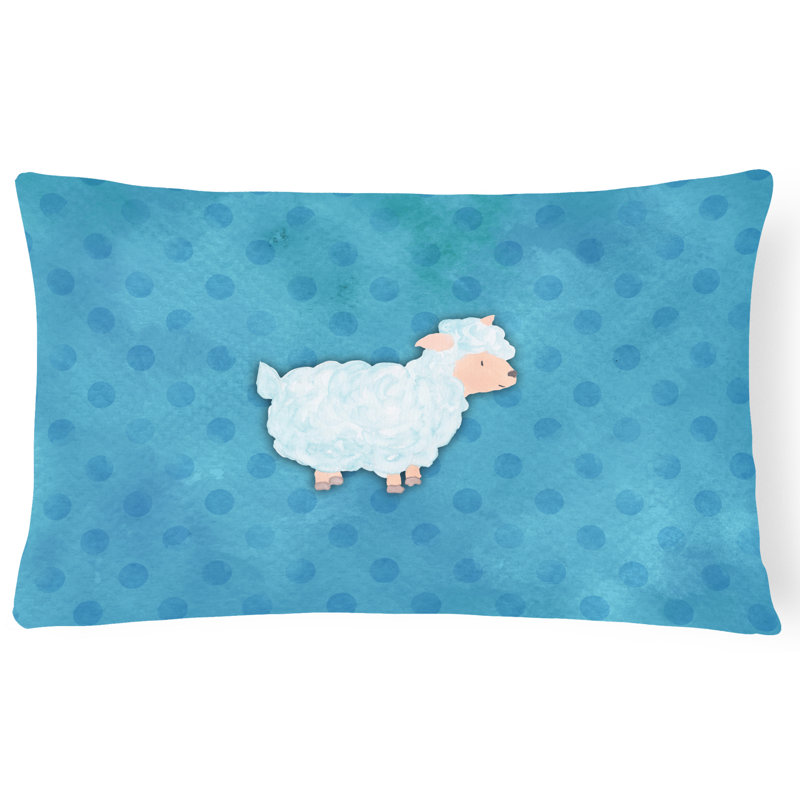 Coussin lombaire en aquarelle d’agneau ovin