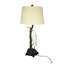 Ensemble de 2 lampes de table en résine, peintes à la main, représentant un grand héron blanc, de style côtier multicolore, hauteur 77,5 cm.