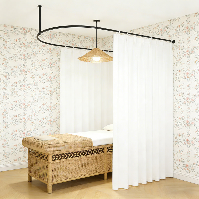 Rideau de séparation avec salon de beauté, Noir