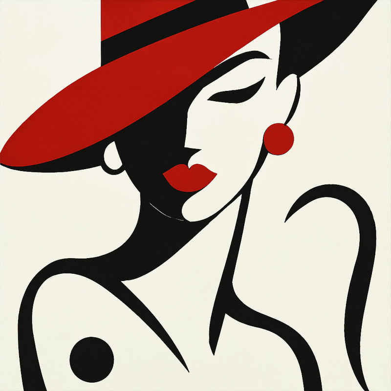 «Scarlet Grace», impression sur toile moderne et glamour