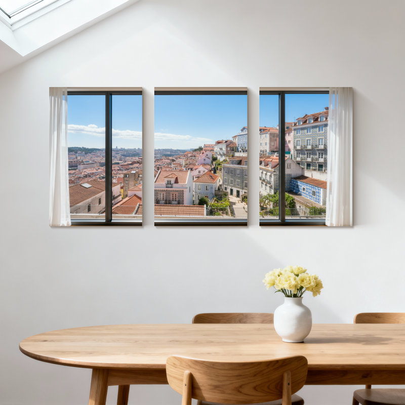 Ensemble de 3 impressions sur toile de paysages urbains, H 30 po x l 60 po