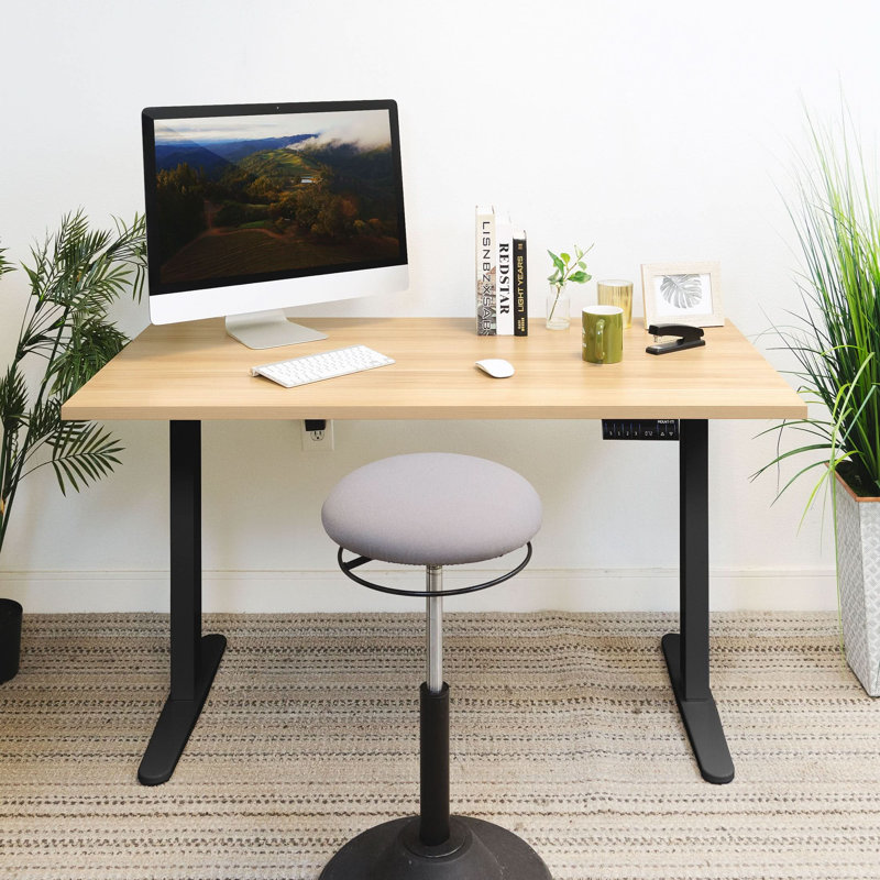 Base de bureau électrique debout à deux moteurs, Noir, noir, noir, noir
