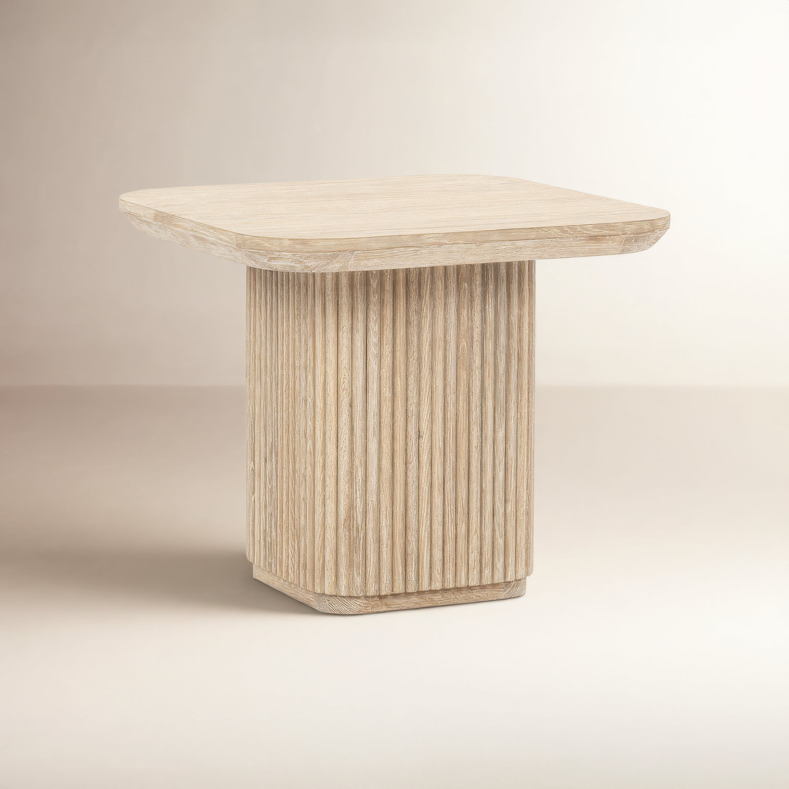 Vander Solid Wood End Table, Cream Washed
