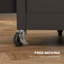 Rolling Kitchen Cart with Drawer, Glass Door Cabinet and Towel Rack-252519668
