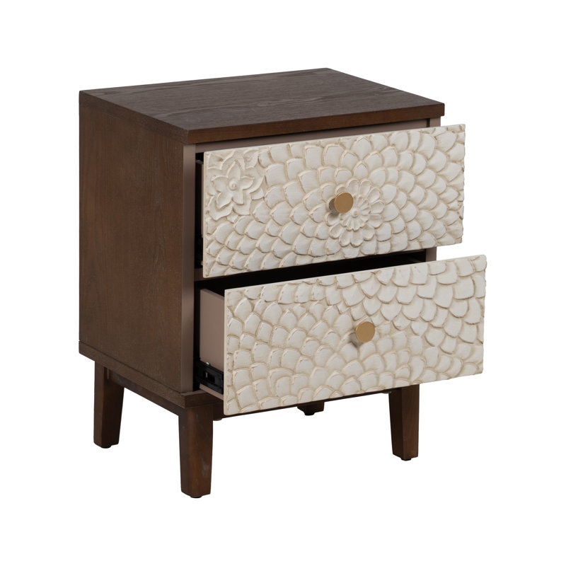 Breindel 48cm W Solid Wood Bedside Table