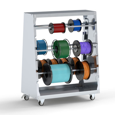 6-tier Heavy-duty Movable Trapezoid Wire Spool Rack With Adjustable Shelves & 360° Locking Casters