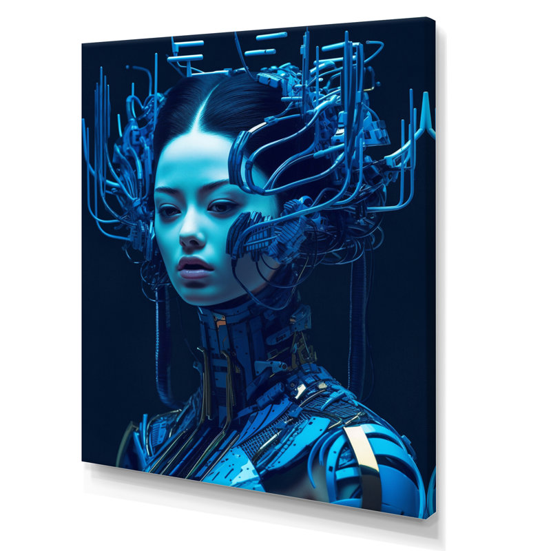Sci Fi, personnage féminin I sur toile, Toile tendue, H 20 po x l 12 po x P 1 po