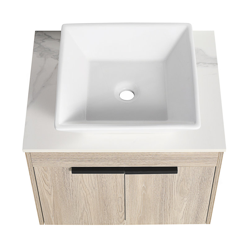 Modern Design Float Bathroom Vanity With Ceramic Basin
