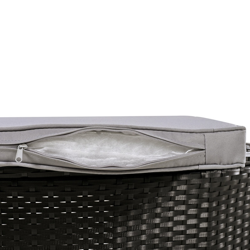Ensemble de canapé modulaire d'extérieur pour spa en rotin (sans la piscine portable), Gris