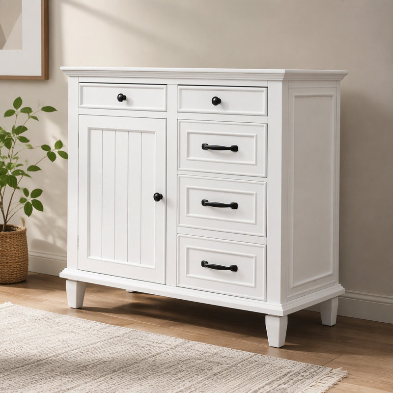 36 Inch Bathroom Vanity with Ceramic Sink Top, Solid Wood Frame, MDF & Poplar Cabinet, Flip Drawers, Adjustable Shelf, and Zinc Alloy Handles, Freestanding Storage Cabinet (Faucet Not Included)