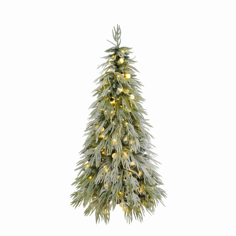 Arbre de Noël enneigé épinette 5 pi, arbre de Noël articulé artificiel avec lumières DEL