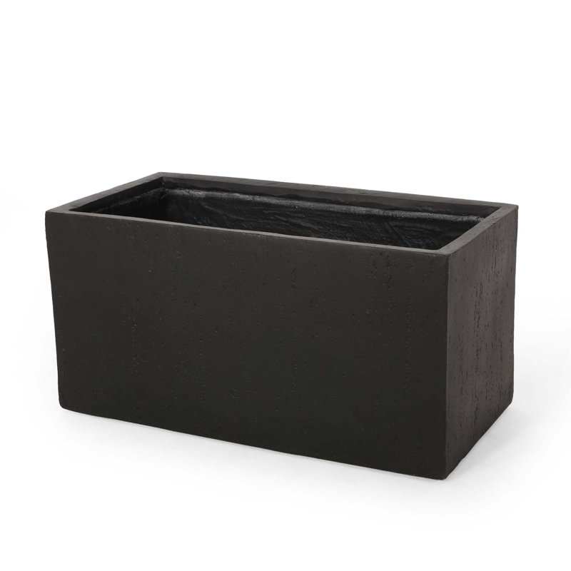 OUTDOOR LARGE SQUARE MGO PLANTER  35''L, 18" H x 35.25" W x 18" D, Black
