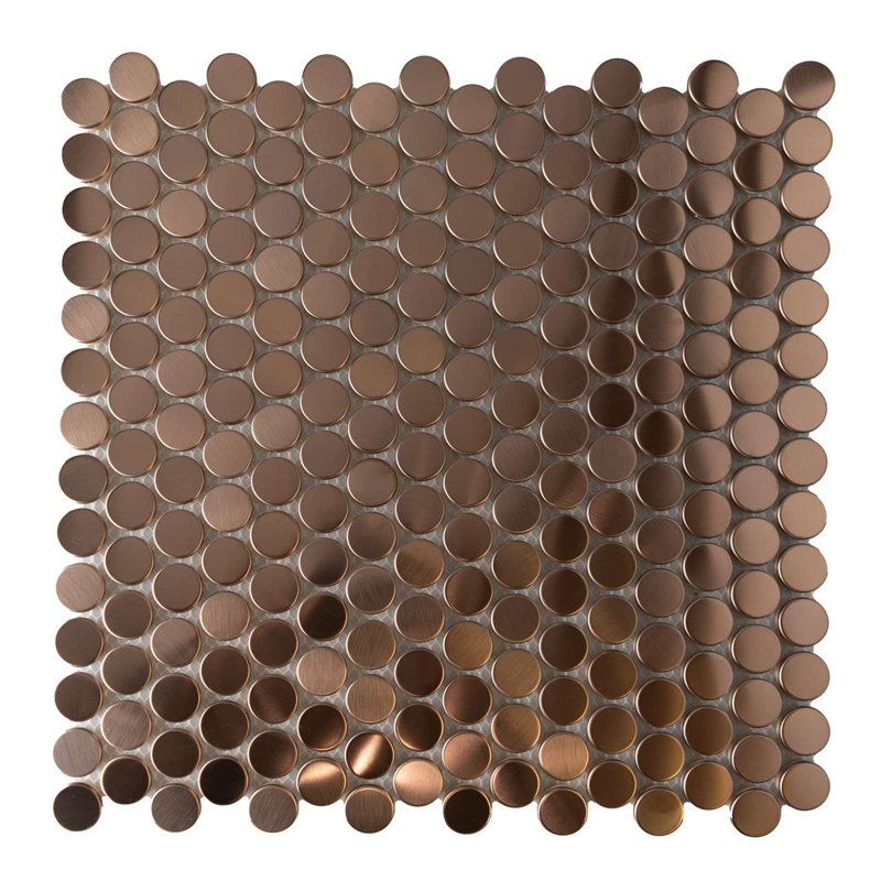 0.75" x 0.75" Metal Penny Round Mosaic Tile