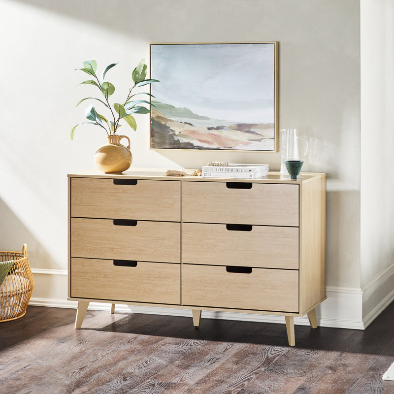 Commode double 6 tiroirs l 52 po Lilette, Bleu rivière