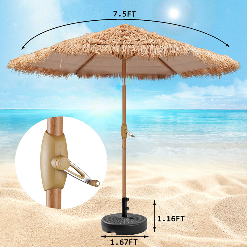 7.5' Palapa Thatch Umbrella with Base