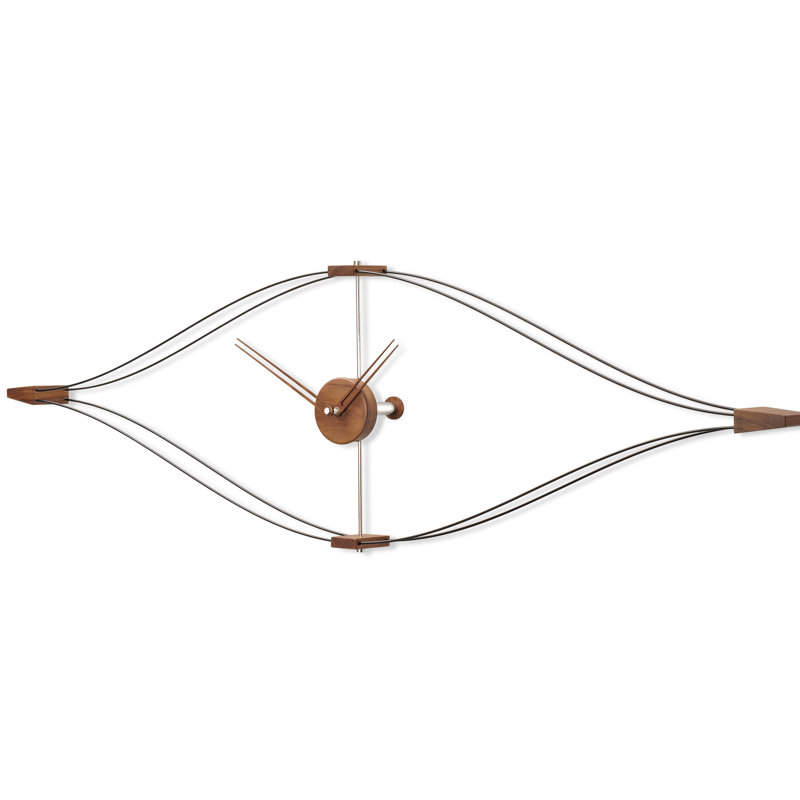 Look Analog Wall Clock, Black/Walnut, Large