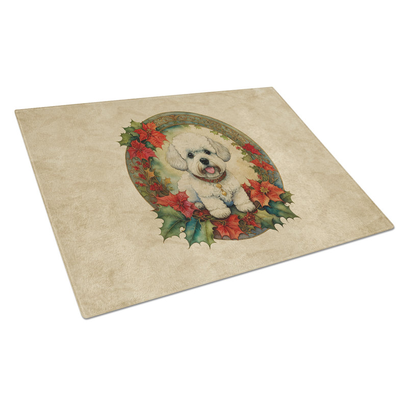 Planche à découper en verre Bichon Frise