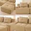 Canapé modulaire en forme de U sans os de 117 po avec repose-pieds, canapé en velours côtelé 3 places avec design capitonné, canapé nuage à assise profonde, aucun assemblage requis et base antidérapante-1134435488