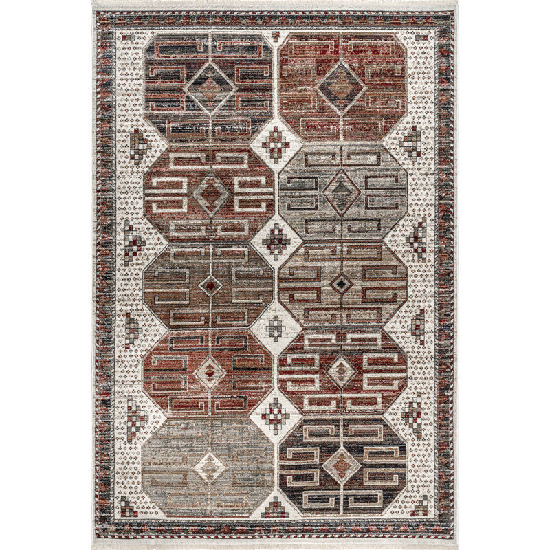 Geometric Indoor Rug, Rectangle 6' 7" x 10' 2"