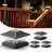 Matte Black Solar Powered Integrated LED Fence Post Cap Light with Base Adapter Included Pack