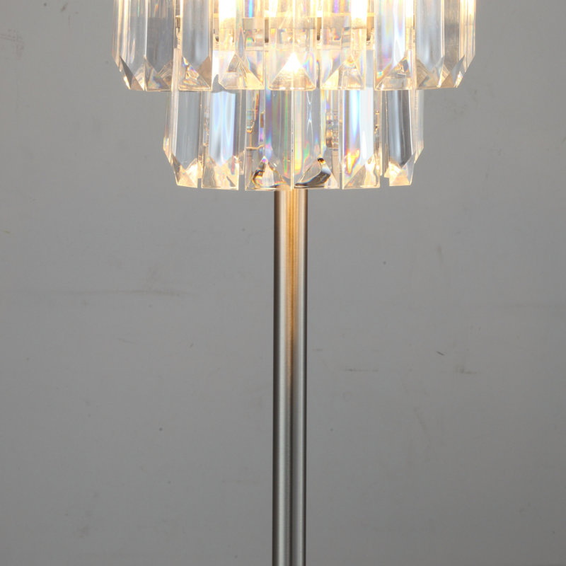 27.5"H CONTEMPORARY CRYSTAL SHADE TABLE LAMP(1PC/CTN), Chrome