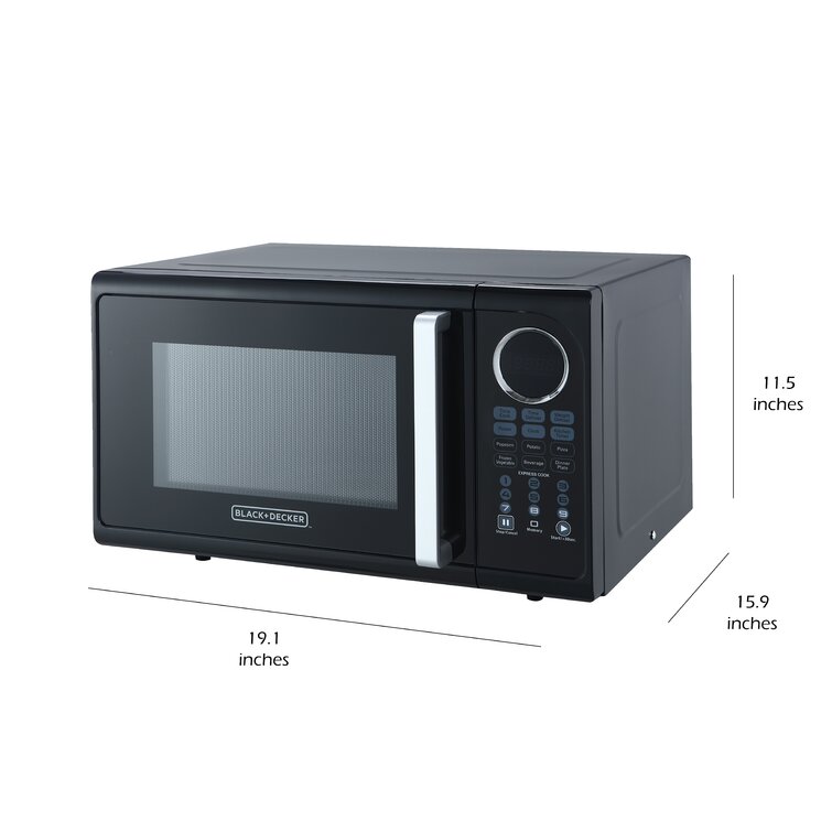 BLACK+DECKER 0.9-cu ft 900-Watt Countertop Microwave (Stainless Steel) in  the Countertop Microwaves department at