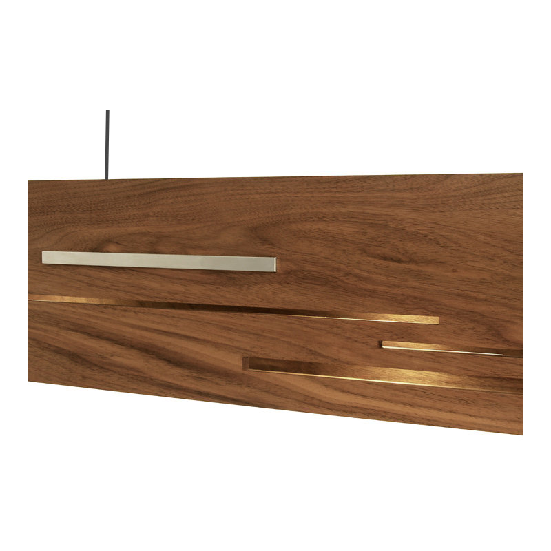 Aeris Linear LED Pendant - 2700K, 7.5" H x 30" W x 5" D, Black Anodized, Walnut