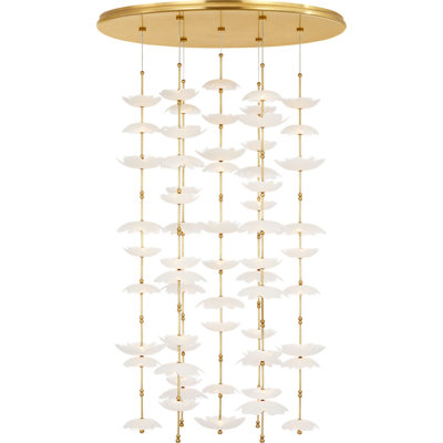 Petaluma 28" Cascading Chandelier with Etched and Clear Glass Flowers