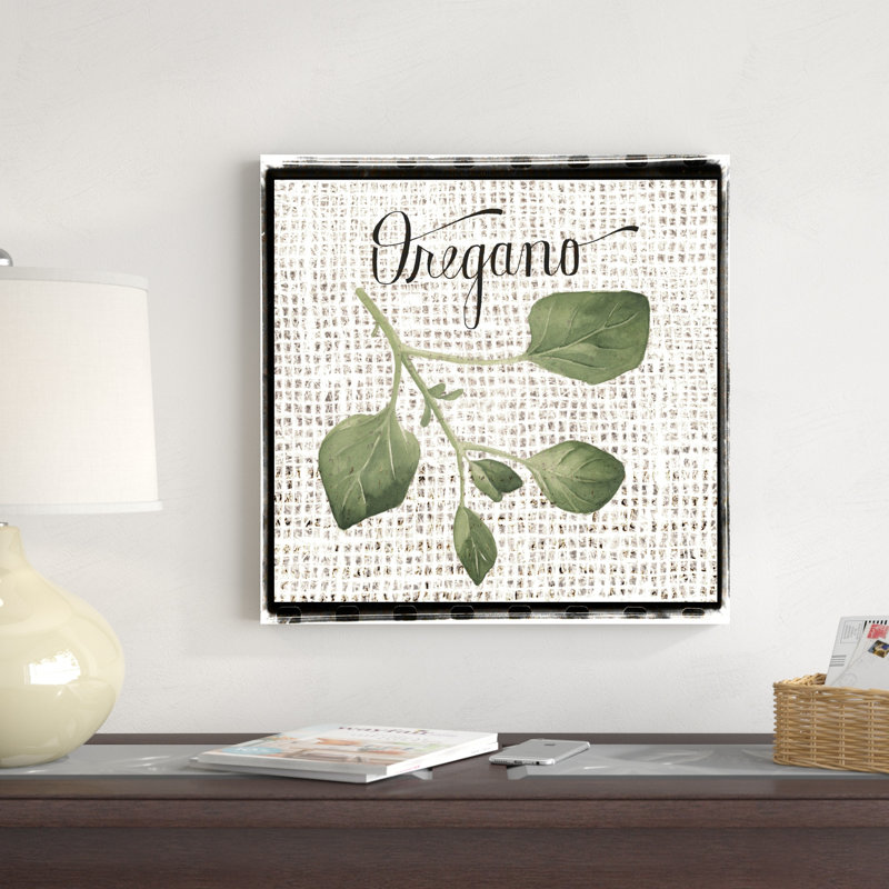 Herbes en toile de jute II, H 20 po x l 20 po x P 1,25 po