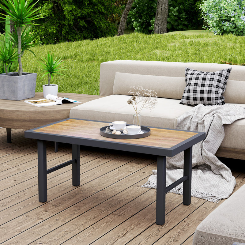 Rectangular 100Cm L Outdoor Coffee Table, Brown