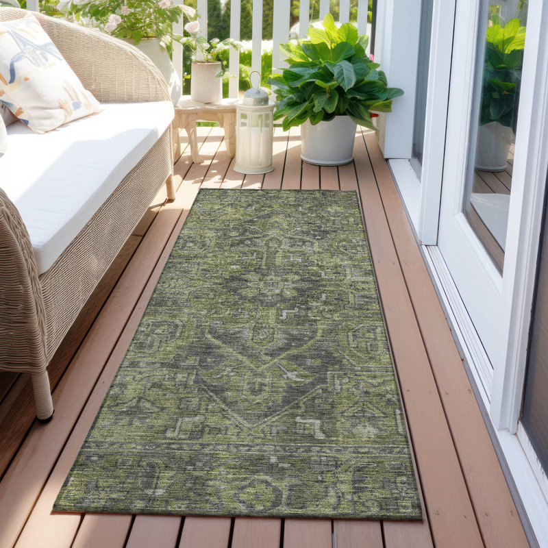 Tapis intérieur / extérieur Bridesdale, Tapis de couloir 2 pi 3 po x 7 pi 6 po