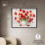 «Red Blooms in a Vase Shadowbox», art mural occidental par Art Remedy-115121105-115121108