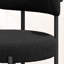 Dining Chairs Modern Teddy Fabric Upholstered Chairs with Curved Backrest and Black Metal Legs-912791777-938653894