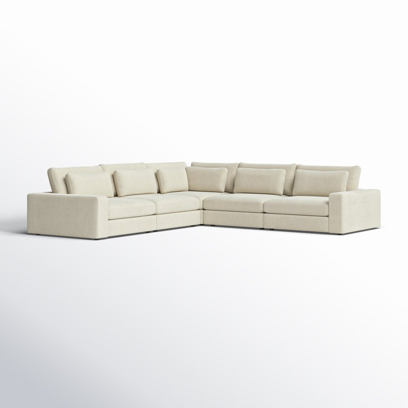 Bloor 5-Piece Sectional, 33" H x 170" W x 131" D, Left Arm Facing,  Clairmont Ivory