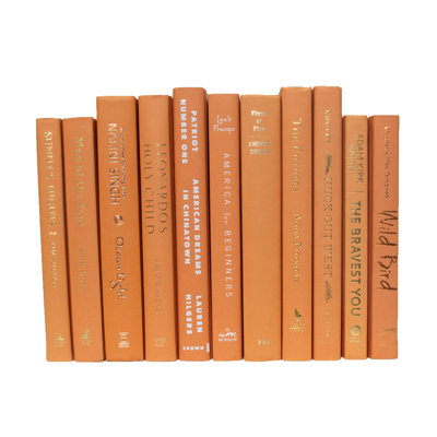 Decorative Books - Peach Book Bundle - 1 Foot of Orange Books