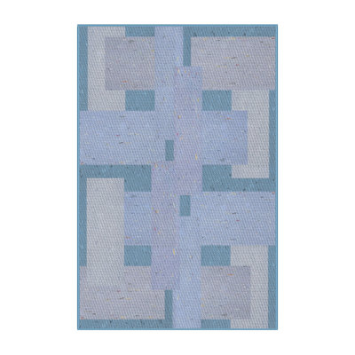 Tapis bleu tissé à la machine