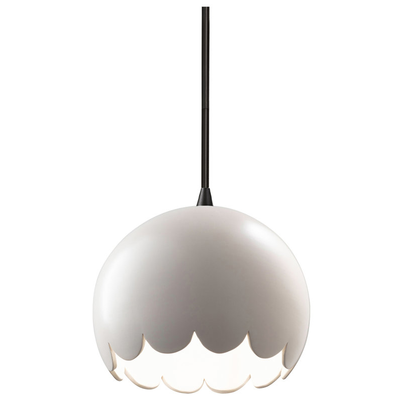 Cerra 1 - Light Single Dome Pendant, Matte White, Brushed Nickel