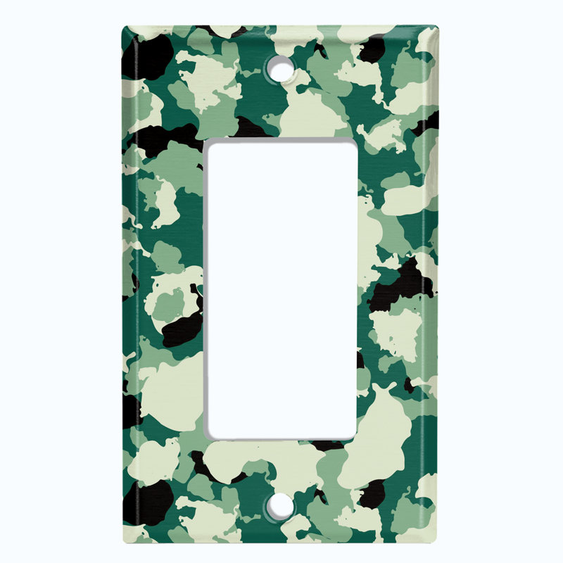 Plaque murale d'interrupteur à bascule vert camouflage noir
