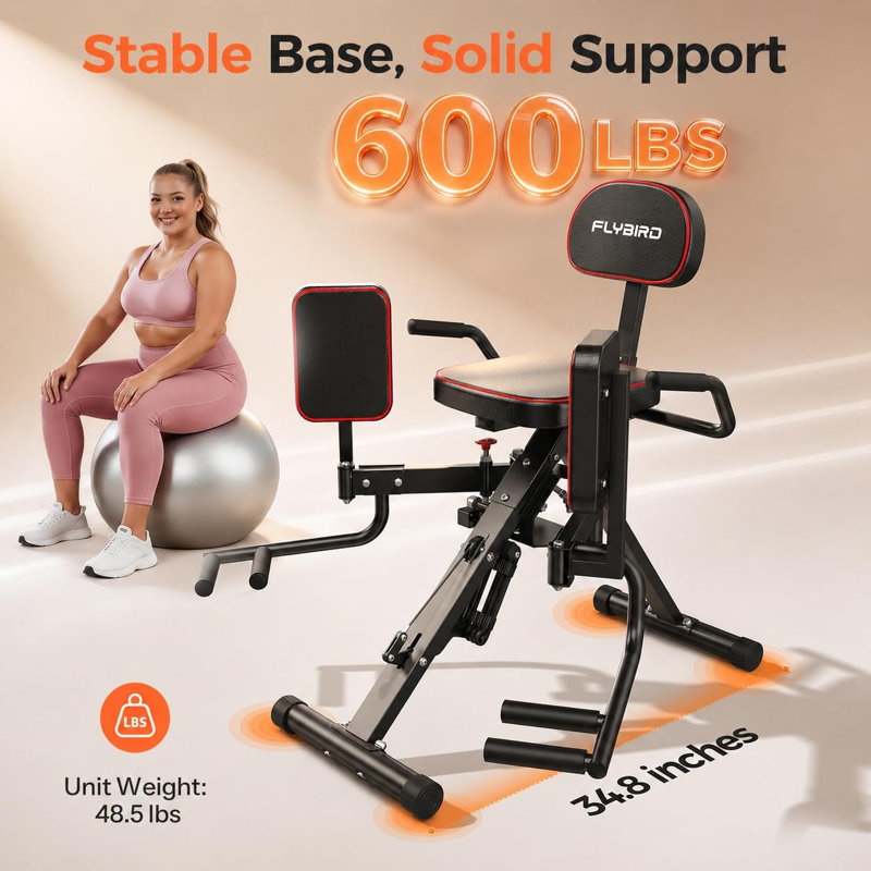 Machine d'abduction et d'adduction des hanches 2-en-1 FAD Fitness Flybird Series F1, 6 bandes de résistance réglables pour la gymnastique à domicile