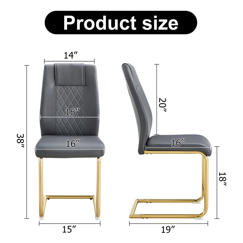Ensemble de salle à manger rectangulaire L 31,5 po x l 55,12 po Minday, Doré, 7, Gris/doré