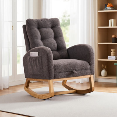 Rocking Chair with Footrest High Back