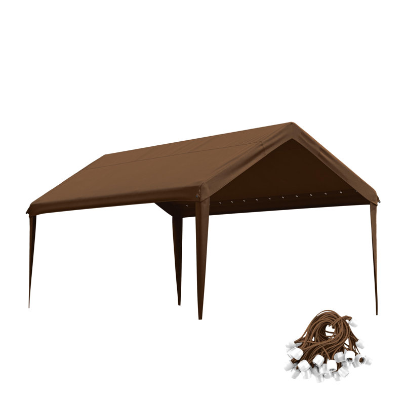 10 X 20 Ft Canopy Replacement Cover, Carport Roof Cover Only (Frame Is Not Included), Cocoa