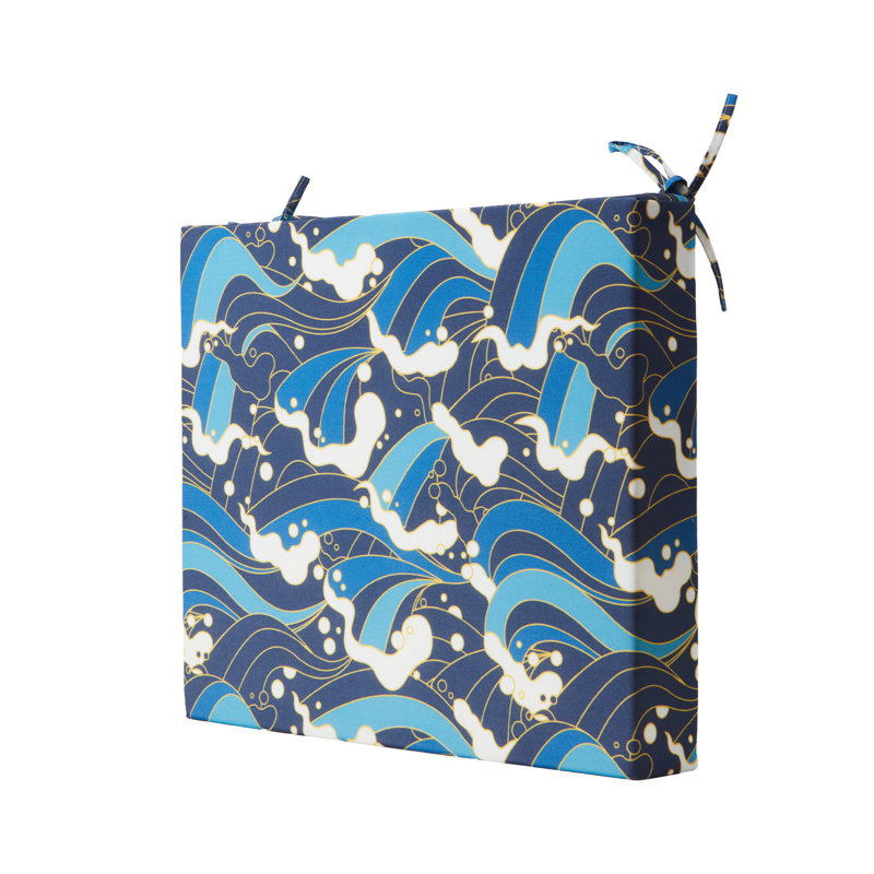 3" H Water-Resistant Outdoor Seat Cushion, Multi-Colore Navy