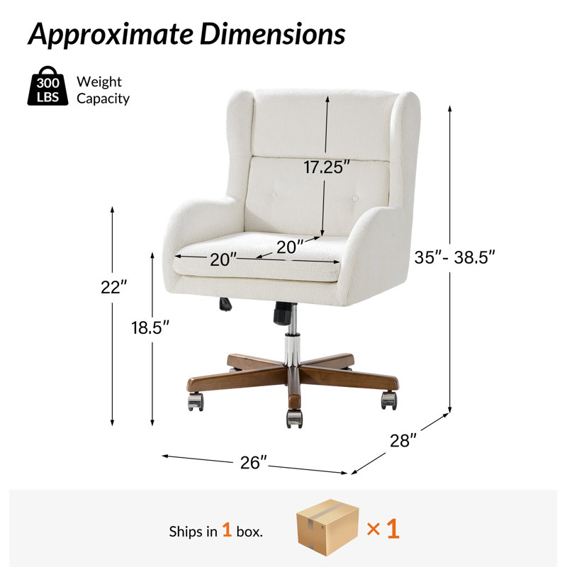 Chaise de bureau Caden Miriam, Ivoire ivoire