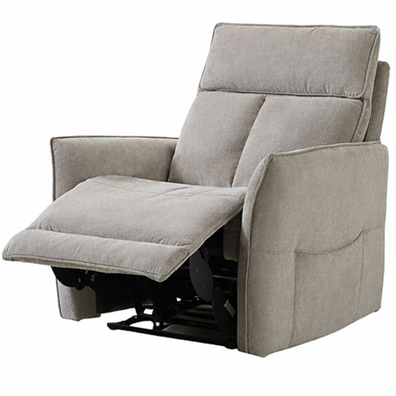 Almita Fabric Upholstered Power Recliner Armchair with USB Charging, Fawn, 1