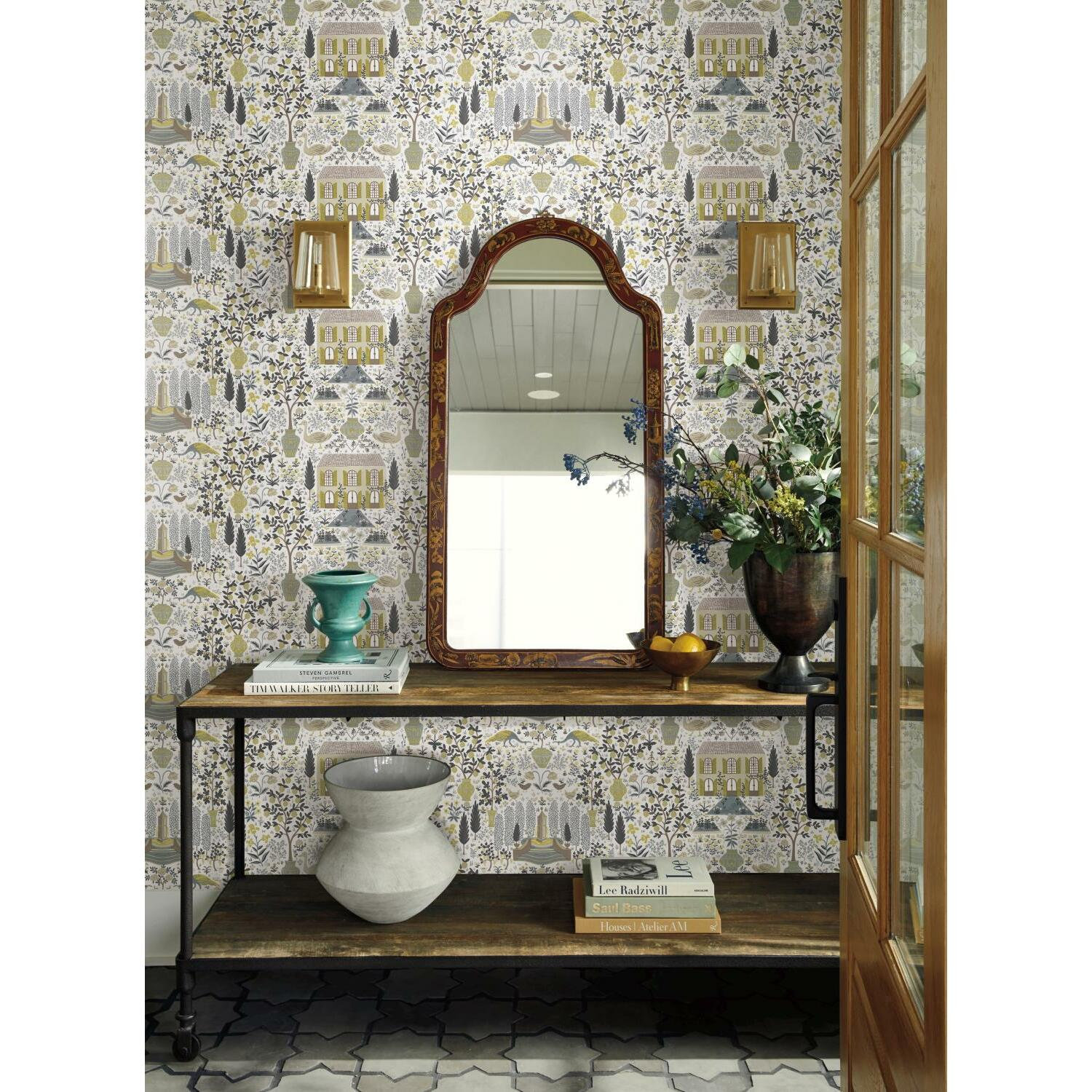 Rifle Paper Co. Camont Wallpaper Roll, Linen/Gold