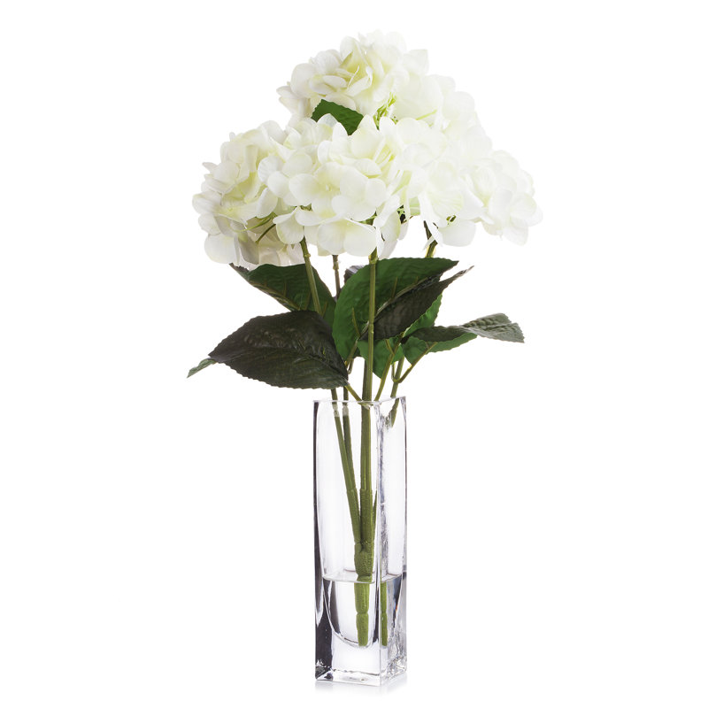 Pièce maîtresse en vase hortensia natural touch, Crème