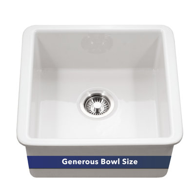 19.13'' L Single Bowl Fireclay Kitchen Sink