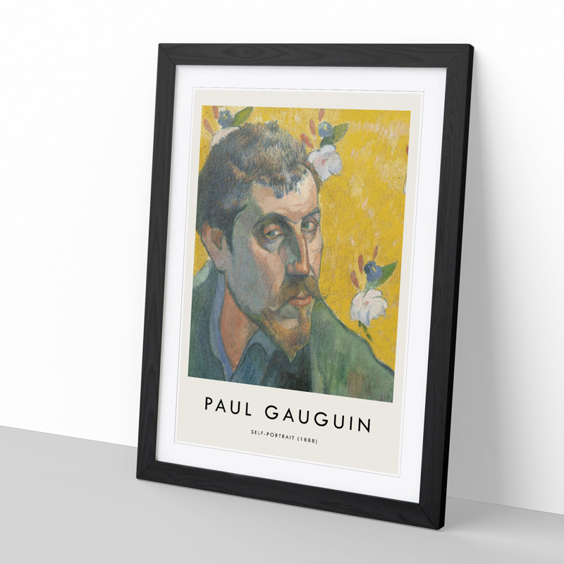 Self Portrait Vol.4 by Paul Gauguin - Picture Frame Painting, Black, 36cm H x 27cm W x 2cm D