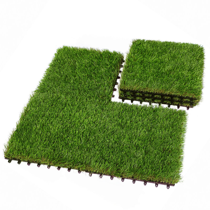 54 tuiles de gazon artificiel à emboîtement 54 po, ensemble de plancher de gazon artificiel 12 po x 12 po pour terrasse, balcon, cour arrière